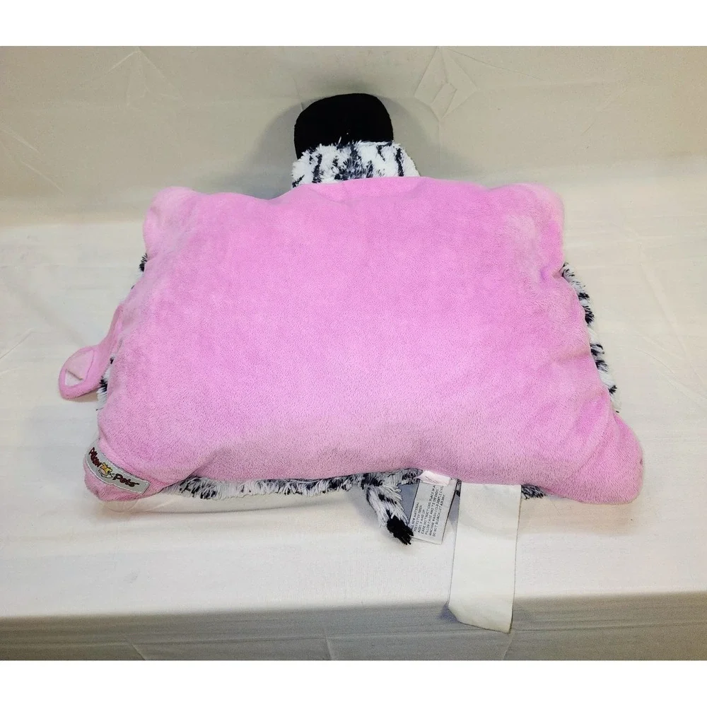 Beautiful Pillow‎ Pets Zebra Plush 2010 Original Black White Pink Retired